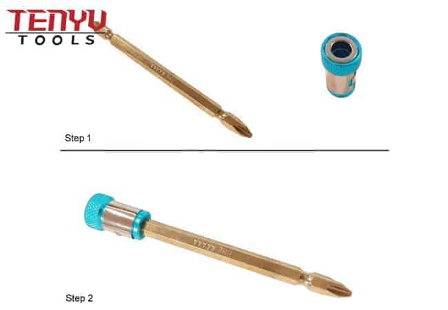 8 peças brocas de chave de fenda de ponta dupla e flauta hexagonal r brocas de alvenaria multiuso com um suporte de broca de chave de fenda