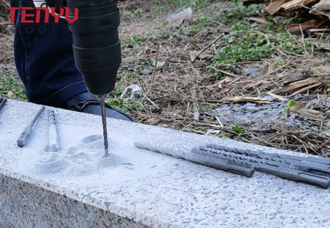 Ponta de cruz de carboneto U flauta SDS Max Broca de martelo rotativo para concreto e pedra dura