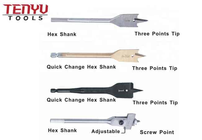 Extra Long Length Wood Spade Flat Paddle Drill Bit with Tri-Point Tip for Wood Plastic