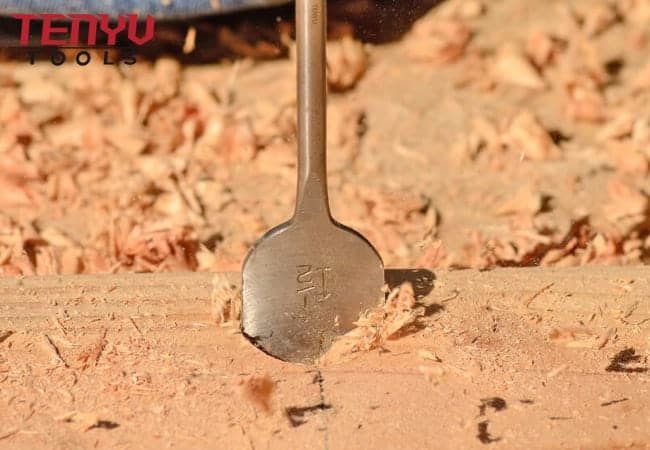 Broca de paleta plana de pala de madera de longitud extra larga con punta de tres puntas para madera y plástico