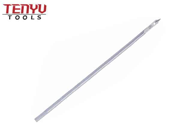 Extra Long Length Wood Spade Flat Paddle Drill Bit with Tri-Point Tip for Wood Plastic