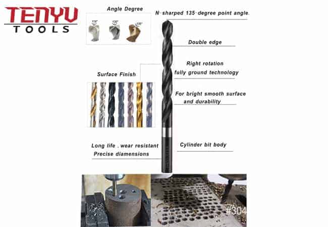 HSS M35 Brocas Drill Bits Co5% Cobalt Jobber Length Twist Drill Bit 135 Degree Split Point for Stainless Steel Aluminum