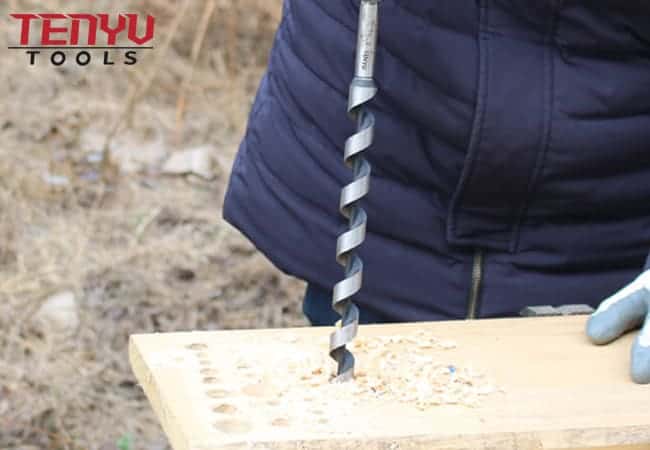 Broca de barrena de madera extralarga de vástago hexagonal con punta de tornillo para taladrar agujeros profundos en madera