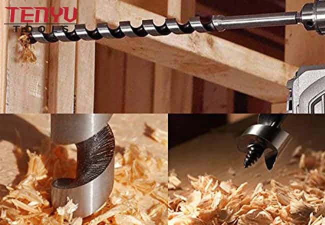 Hex Shank Extra Long Wood Auger Drill Bit with Screw Point for Wood Deep Hole Drilling