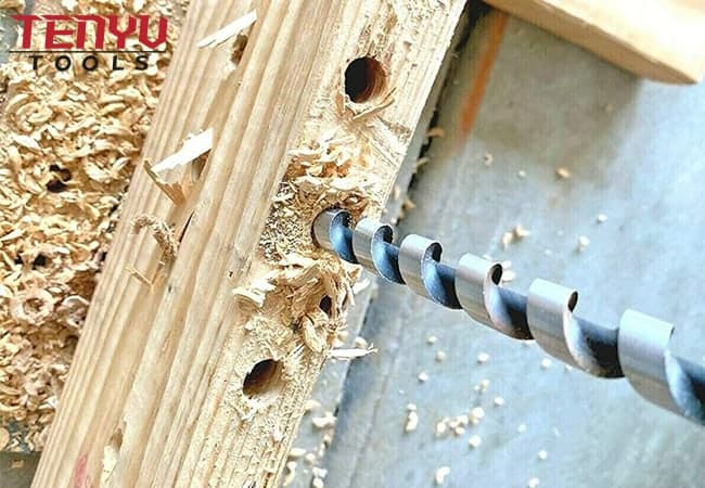 Hex Shank Single Spur Carbon Steel Wood Auger Drill Bit for Drilling Smooth Holes on Wood Plastic