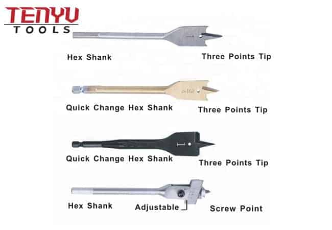 Hexagon Shank Center Point Spade Flat Wood Drill Bit for Wood Clean and Fast Drilling Hole 5