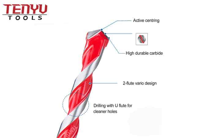 Kit de brocas multifunción para mampostería, vástago hexagonal, punta de carburo, broca multiusos para bloques de madera y Metal, azulejo de ladrillo, plástico