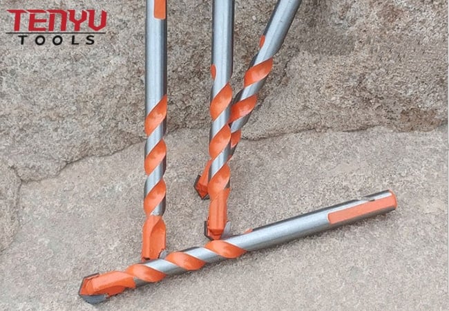 Juego de brocas de mampostería multipropósito con punta de carburo de tungsteno y tres vástagos planos para perforación de metal de madera de baldosas de ladrillo