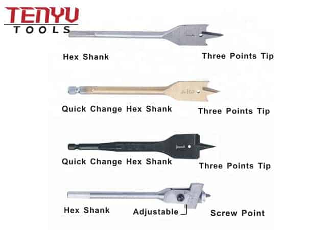 Paddle Wood Spade Drill Bits Tri-Point with Cutting Groove for Wood Clean and Fast Drilling Wood