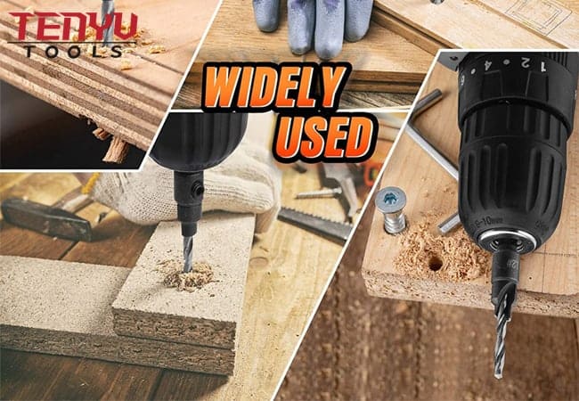 Güç El Ağaç İşleme Matkap Ucu alet takımı Hex Shank Vida Deliği Boyutu Ahşap Delme için Havşa Matkap Ucu Seti