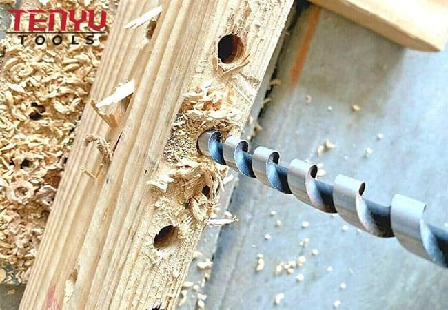 Vástago hexagonal de cambio rápido Punta de tornillo Broca de barrena de madera de alimentación automática Diseñada para taladrar agujeros limpios y profundos en madera 1