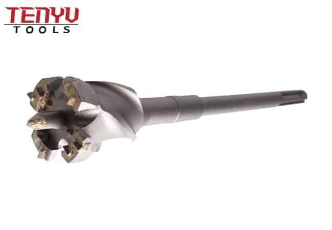 SDS Max Breakthrough Tunnel Drill Bit with Tungsten Carbide Teeth for Concrete Large Hole Drilling