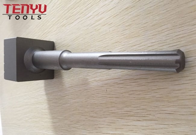 SDS Max Bushing Hammer Bit with Tungsten Carbide Teeth Provide a Rough Exterior Finish on Concrete