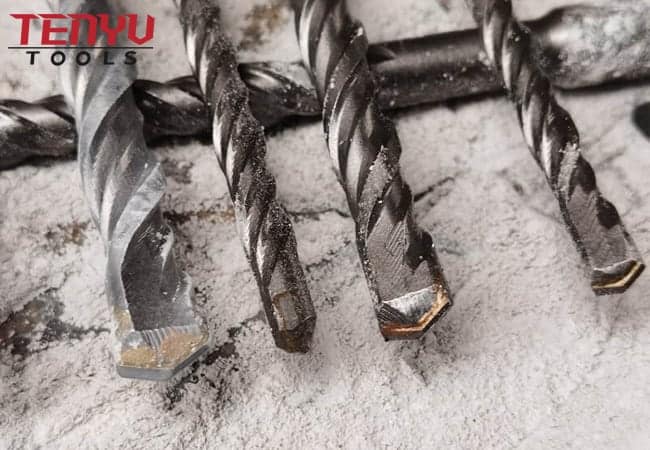 Sand Blasted SDS Plus Drill Bits Rotary Hammer Drill Bits with S4 Flute for Brick Stone Concrete Carbide Tipped