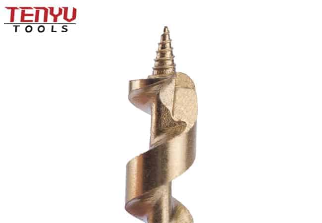 Short Length Titanium Coated Wood Auger Drill Bit with Quick Change Hex Shank for Wood Drilling