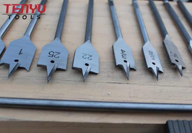 Spade Flat Wood Drill Bit for Wood Hex Shank Center Point Clean and Fast Cutting Drilling with Titanium Coated
