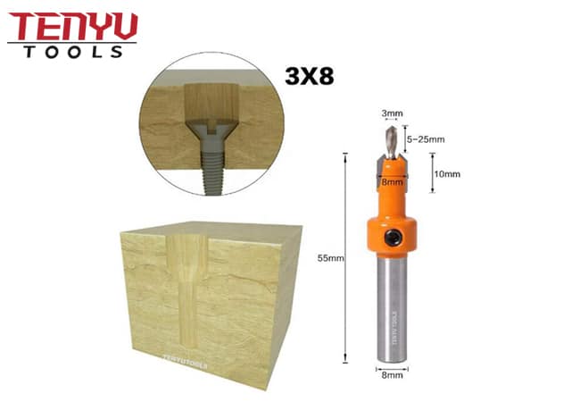 TCT Deburring Tool Set Hss Countersink Wooden Hole Bits with Magnetic Screw Ring Drill Bit for Drilling Wood
