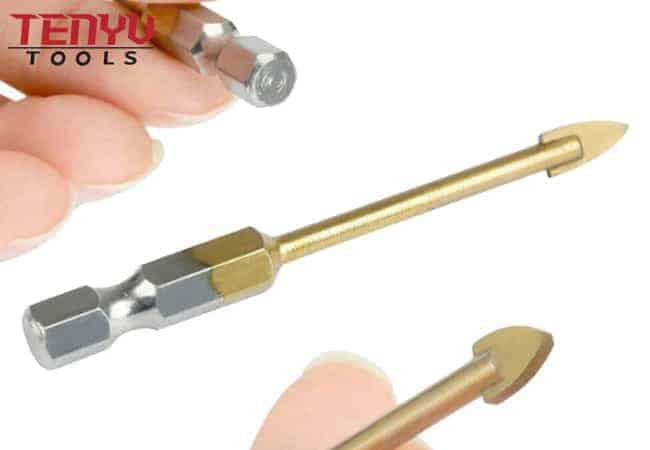 Brocas de ponta hexagonal revestida de titânio para cerâmica broca de vidro para perfuração de porcelanato de cerâmica de vidro