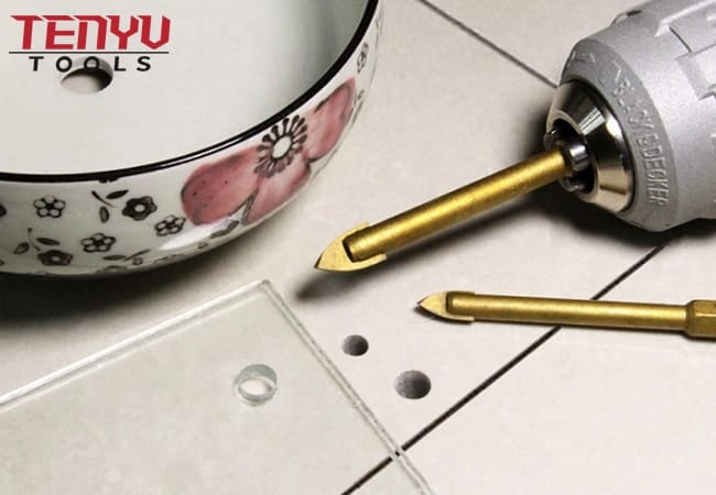 Brocas de ponta hexagonal revestida de titânio para cerâmica broca de vidro para perfuração de porcelanato de cerâmica de vidro