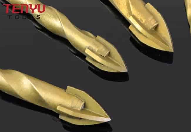Brocas de ponta hexagonal revestida de titânio para cerâmica broca de vidro para perfuração de porcelanato de cerâmica de vidro