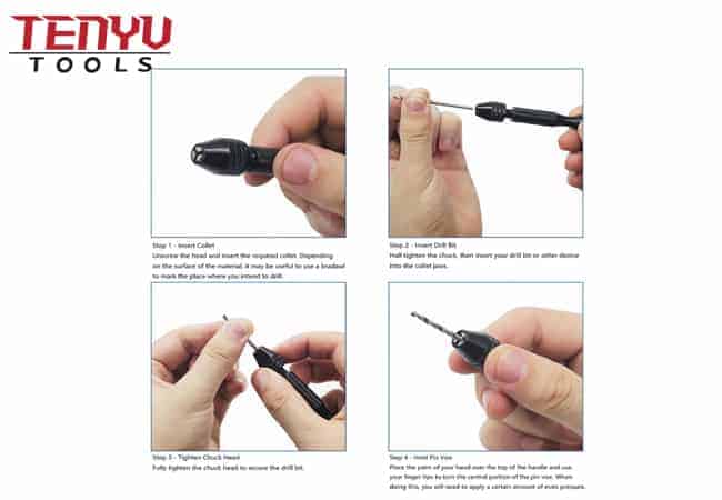 Mini Mikro Büküm Matkap Uçları ile 11 Adet Hassas El Matkabı Set En Küçük Matkap Ucu Pim Mengene El ile Harika Modeller ve Hobi