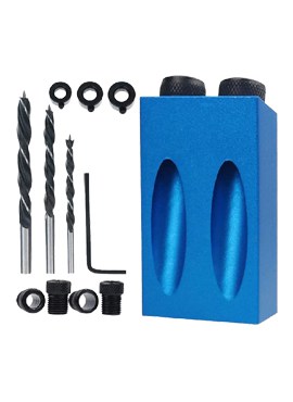 15 Degree Woodworking Pocket Hole Jig. Guides Joint Angle Tool Carpentry Locator 14pcs Set