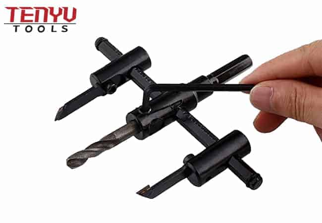 Escariador de abridor de orificios circulares para carpintería tipo avión ajustable de 30 mm-120 mm para corte suave y de alta precisión