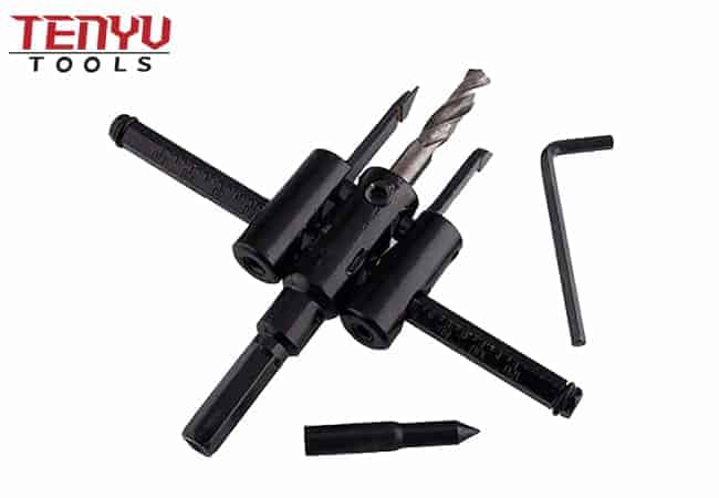 Escariador de abridor de orificios circulares para carpintería tipo avión ajustable de 30 mm-120 mm para corte suave y de alta precisión