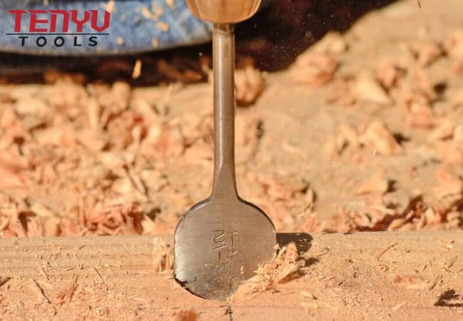Conjunto de brocas de pá de madeira plana de haste hexagonal de troca rápida de 8 peças em caixa de plástico adequada para a maioria dos tipos de madeira e fibra de vidro