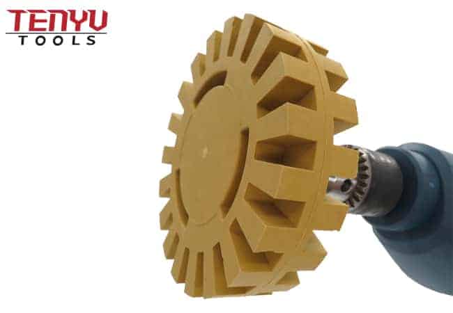 Car Decal and Sticker Remover Eraser Rubber Wheel Tool with Drill Adapter Kit