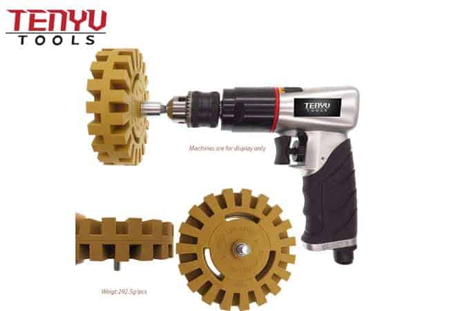 Car Decal and Sticker Remover Eraser Rubber Wheel Tool with Drill Adapter Kit