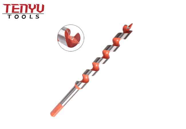 Colorful Wood Auger Drill Bits with Hex Shank Single Flute Screw Point for Smooth and Clean Wood Drilling