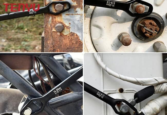 Outils de réparation manuels du fabricant de clés à économie de main-d'œuvre multifonctionnelles à double extrémité pour boulons à vis de 8 à 22 mm