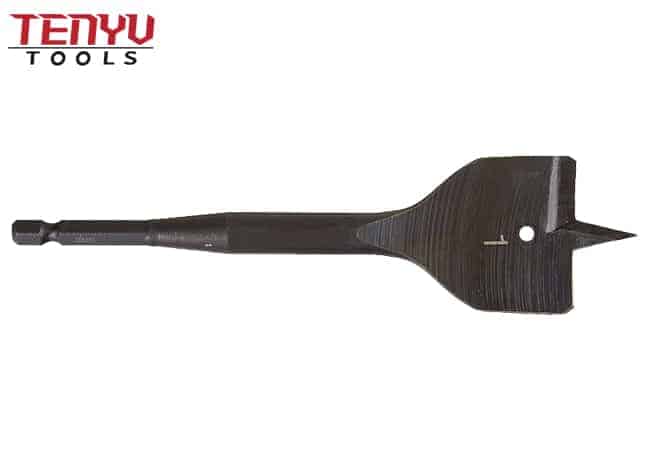 Broca de paleta de pala de madera plana de punto central de vástago hexagonal de cambio rápido de servicio pesado para orificio de perforación de madera