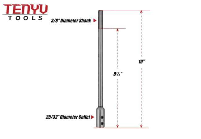 Vente chaude 6 et 12 pouces à changement rapide tige hexagonale foret à bois Forstner Bit Extension avec une clé