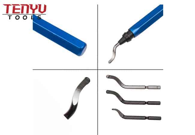 Hss Tin Coated Hand Deburring Tool Chamfering Cutter Head Rotation Deburring Blades for Metal and Plastic Deburring