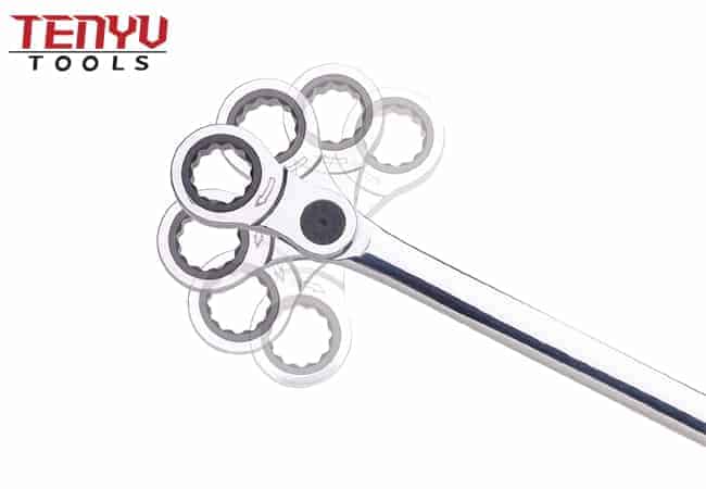 Métrique 8-19mm Hache Marteau Clé À Cliquet Clé À Cliquet Combinaison Ensemble Auto Réparation Miroir Outils avec Plateau En Plastique