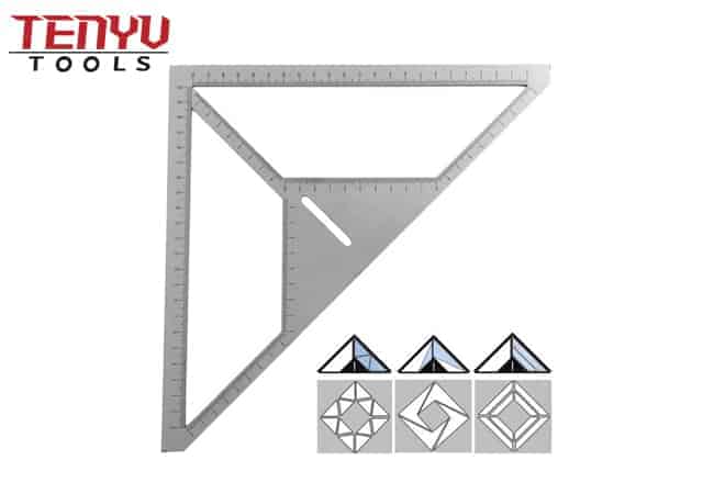 Regla multifunción, regla de drenaje de suelo de acero inoxidable, herramienta de albañil, regla triangular, regla de medición de azulejo tipo flor de mano rápida