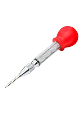 5 Inch Precision Diamond Knurled Brass Spring Loaded Automatic Center Hole Punch Tool for Accurate Drilling Applications
