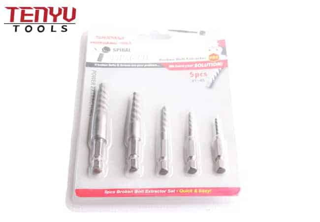 5Pcs Hex Shank Spiral Flute Broken Bolt or Screw Removal Extractor Tool Set