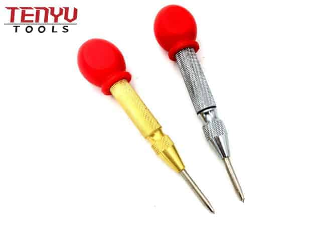 Ferramenta de perfuração central de metal com mola automática