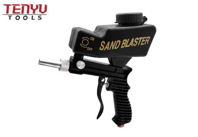 Pistola de jato de areia de alimentação por gravidade pequena Soda Air Equipamento de pistola de jato de areia elétrica para removedor de ferrugem