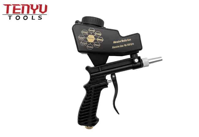 Pistola de jato de areia de alimentação por gravidade pequena Soda Air Equipamento de pistola de jato de areia elétrica para removedor de ferrugem