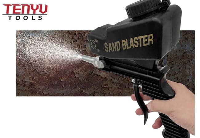 Pistola de jato de areia de alimentação por gravidade pequena Soda Air Equipamento de pistola de jato de areia elétrica para removedor de ferrugem