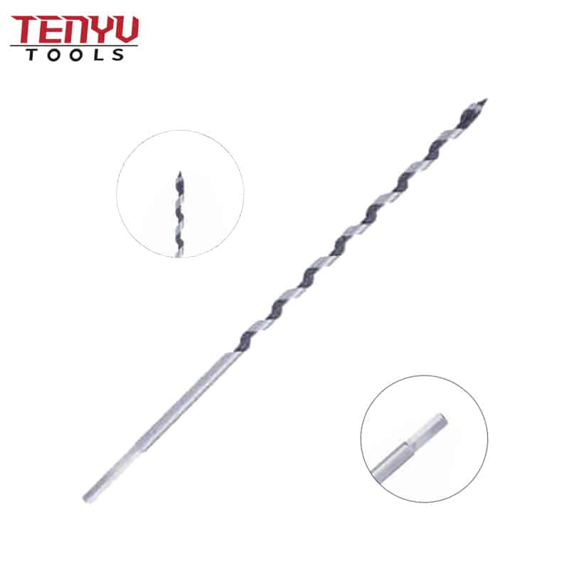 hex shank extra long wood auger drill bit with screw point for wood deep hole drilling