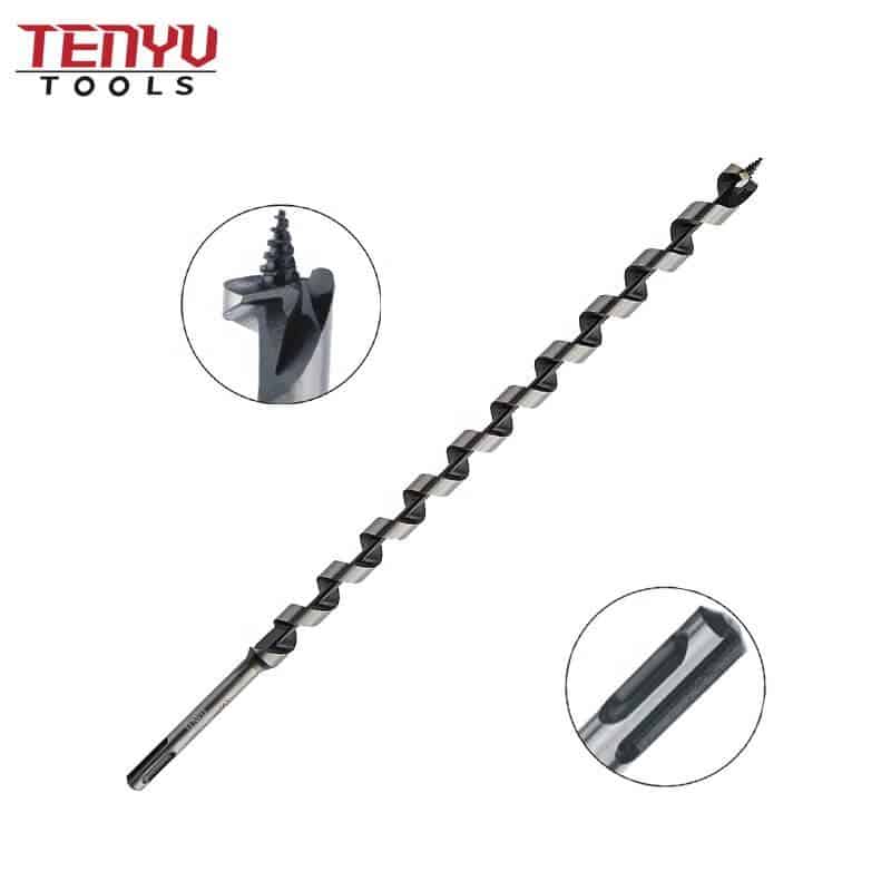 high grade carbon steel sds plus shank single flute wood auger drill bit with stem for wood deep clean hole drilling