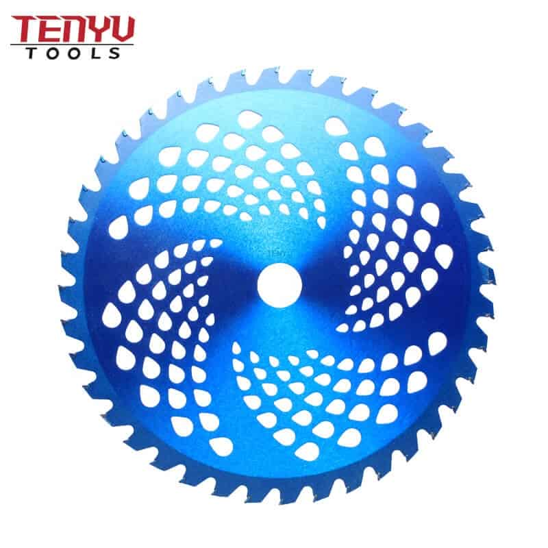 10inch 40t brush tct circular grass cutter blade for grass with blue color
