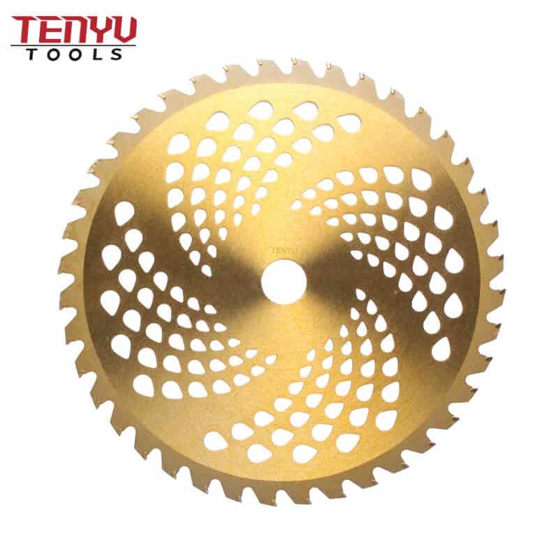 10inch 40t brush tct circular grass cutter blade for grass with gold color