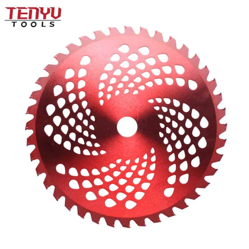 10inch 40t brush tct circular grass cutter blade for grass with red color