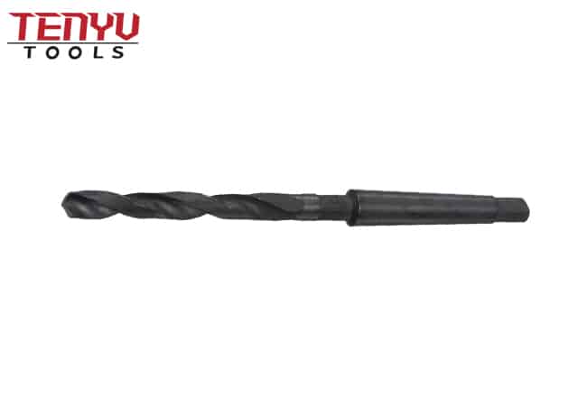 9mm twist drill bit with mt1 morse taper shank, 80mm flute length high speed steel black oxide